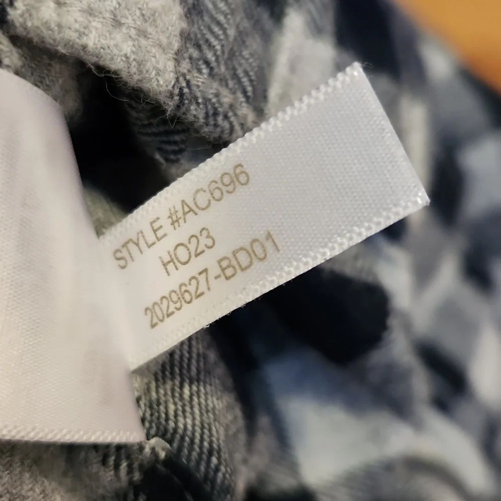 J. Crew Black and Gray Flannel Checkered Pajama Pants Size Large 100 % Cotton